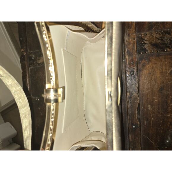 Sanremo Italy Womens Gold Purse Hard Case Metallic Shoulder Bag - Picture 7 of 8